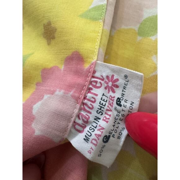 VTG Dan River Dantrel Full Sheet Set 70s Flower Power Hippie Boho Faded - Picture 3 of 16